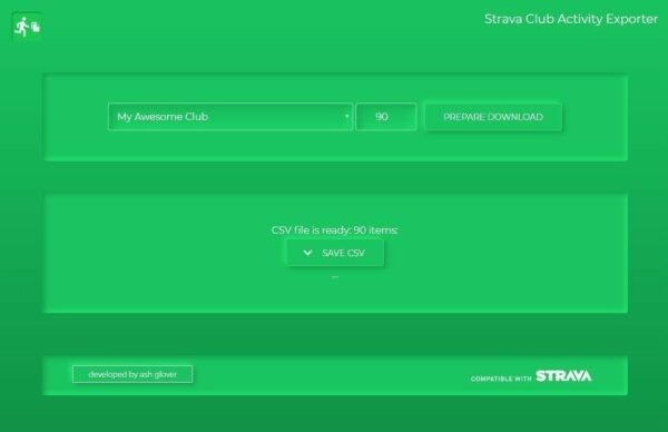 Strava Club Activity Exporter Download Club CSV