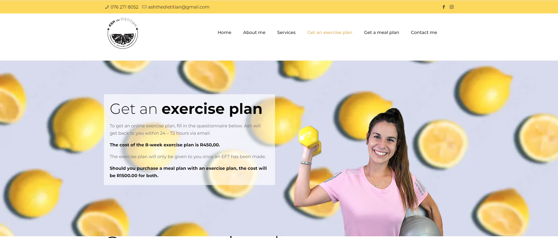 Ash the Dietitian Website Refresh