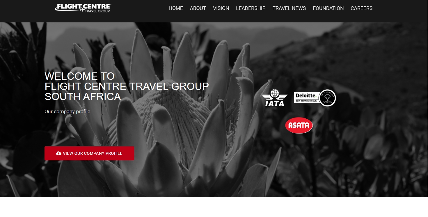Flight Centre Travel Group Website