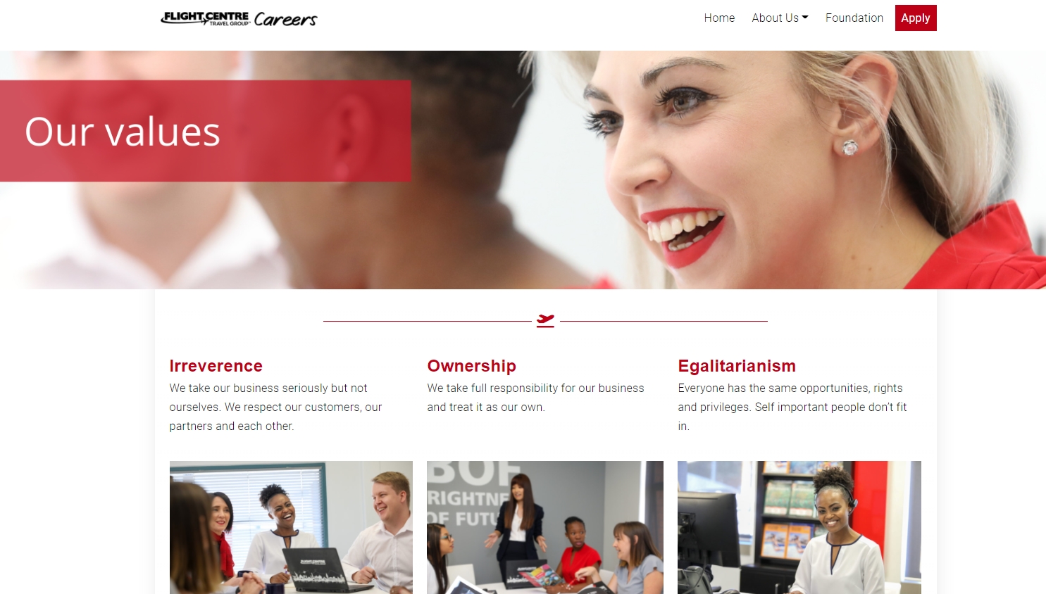 Flight Centre Careers Website