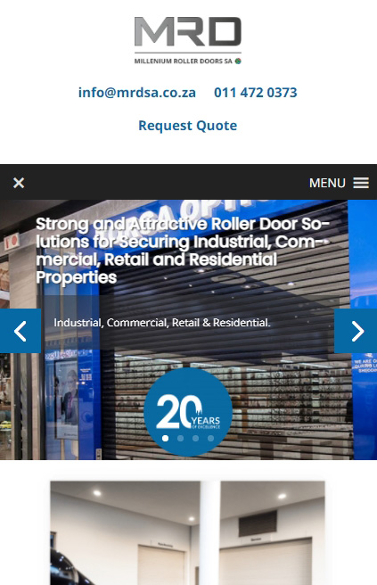 Millenium Roller Doors Website Refresh