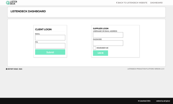ListenDeck Dashboard